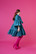 LUSH- SILK DRESS BOW COLLAR, TURQUOISE