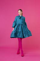 LUSH- SILK DRESS BOW COLLAR, TURQUOISE