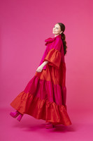 LUSH- SILK EVENING DRESS, PINK RED