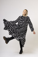 FLOWY- DRESS LONG, POLKA DOTS