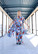 FLIRTY-DRESS long, BLUE FLOWER