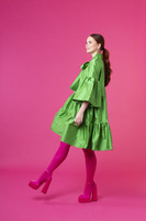 LUSH- SILK DRESS BOW COLLAR, BRIGHT GREEN