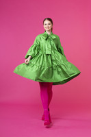 LUSH- SILK DRESS BOW COLLAR, BRIGHT GREEN