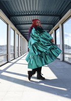 CURVES: LUSH- DRESS , GLITTER JADE