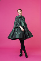 LUSH- DRESS with BOW COLLA, GREEN