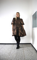 DISHY- DRESS, SHINY BROWN