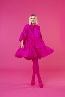 LUSH- SILK DRESS BOW COLLAR, BRIGHT PINK