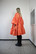 LUSH- DRESS with BOW COLLAR, ORANGE