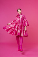 LUSH- DRESS with BOW COLLAR, GOLDEN PINK