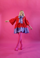 LUSH- MINI DRESS, RED/LAVENDER