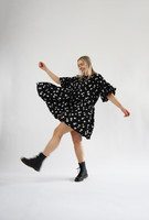 FLIRTY - DRESS, DAISY BLACK