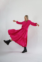 FLOWY- DRESS LONG, PINK
