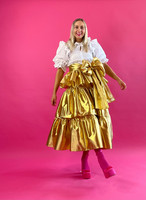 LUSH- MIDI SKIRT, GOLD