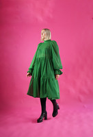 DISHY- DRESS WITH BOW COLLAR, GLITTER GREEN