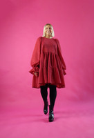 DISHY- DRESS, GLITTER RED