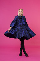 LUSH- DRESS with BOW COLLAR, MIDNIGHT