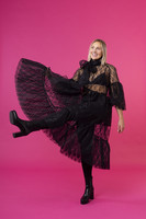 LUSH - DRESS TULLE LACE, BLACK