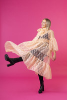 LUSH - DRESS TULLE LACE, NUDE