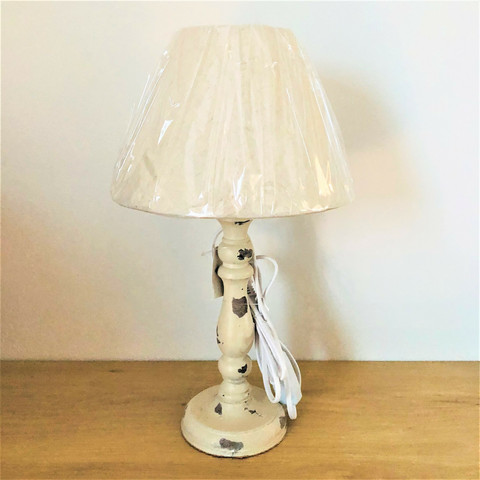 Puinen pöytävalaisin, beige