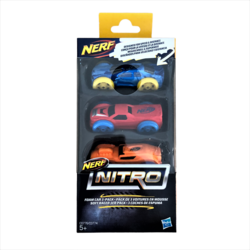 Nerf Nitro autot, 3 kpl - sininen