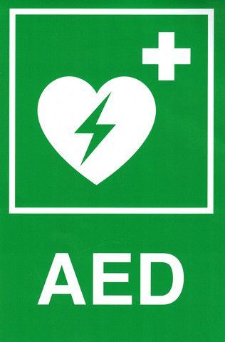 AED-tarra, 20 x 30 cm