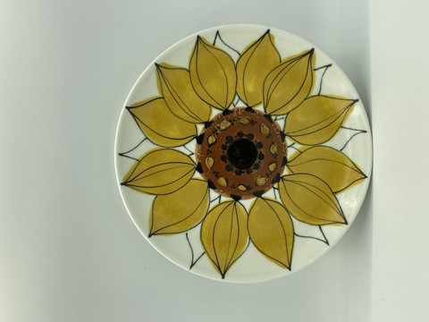 Sunflower plate, hand painted
