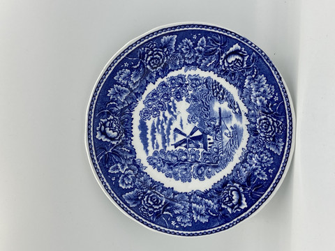 Maisema bun plate, blue