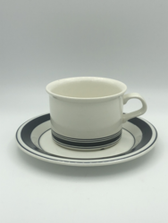 Faenza tea cup, black and white