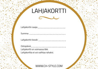 Lahjakortti CH Stylen verkkokauppaan alkaen