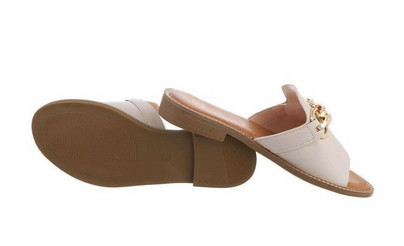 Alene- klassiset tekonahka sandaalit kultaisella yksityiskohdalla, 2 eri väriä