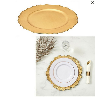 Plate kultainen lautasenalunen kattaukseen, 2 erilaista, ⌀ 32cm