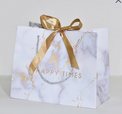 Elegantti paperinen lahjakassi Happy Times, musta tai valkoinen