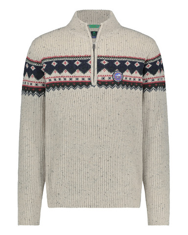 Aranga Halfzip neule, Dusty Ecru
