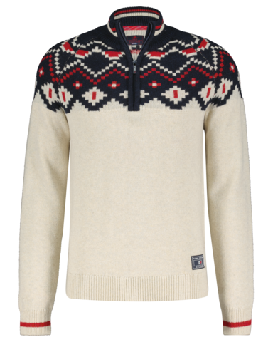 Ngaere Halfzip -neule, Ecru