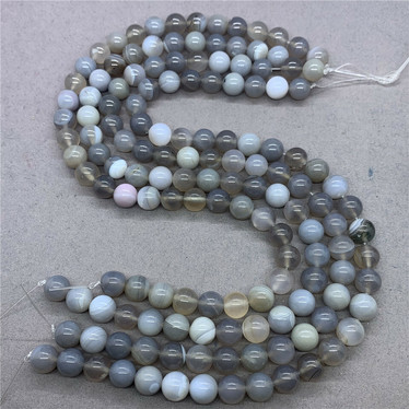 Harmaa Lace akaatti 8mm 48 kpl