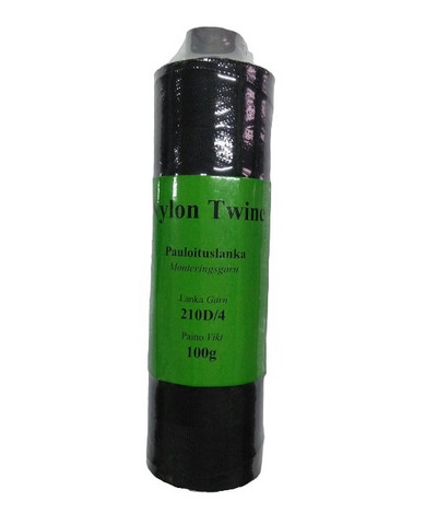 Nylon Twine 210D/6, 100 g/rll, musta (V)