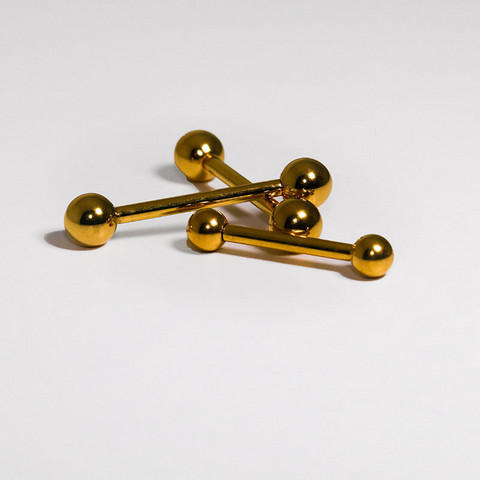 PVD gold barbell