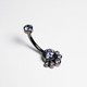 6 gem cluster navel bar