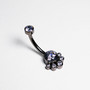 6 gem cluster navel bar