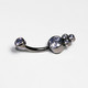 Triple gem cluster navel bar