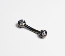 Double gem curved bar