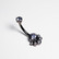 6 gem cluster navel bar