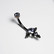 Triple bead cluster navel bar