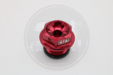 Öljyn täyttökorkki alumiini punainen, Minarelli Am6