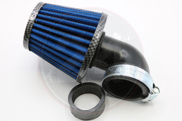 Ilmansuodatin Power filter 28/35mm carbon 90° kulmalla