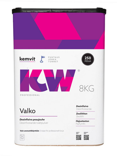 KW Valko, desinfioiva pyykinpesujauhe, 8 kg