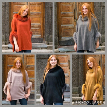 Rosenvinge neuleponcho tekoturkissomistein