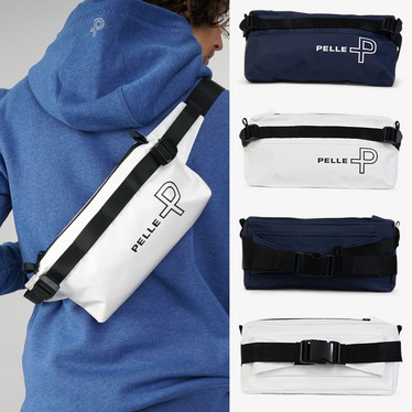 Pelle P beltbag - vedenpitävä vyölaukku valkoisena ja tummansinisenä