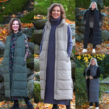 Martha du Chateau Extra pitkä puffer liivi viidessä värissä