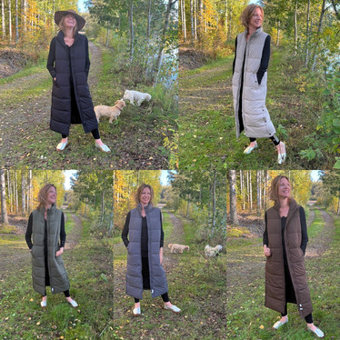 Martha du Chateau Extra pitkä puffer liivi viidessä värissä